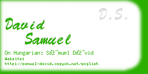 david samuel business card
